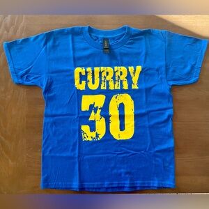 New Gildan Kids Blue T-Shirt with “Curry 30” in Yellow Print - Size Youth Medium